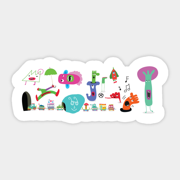 Doodle train Sticker by now83